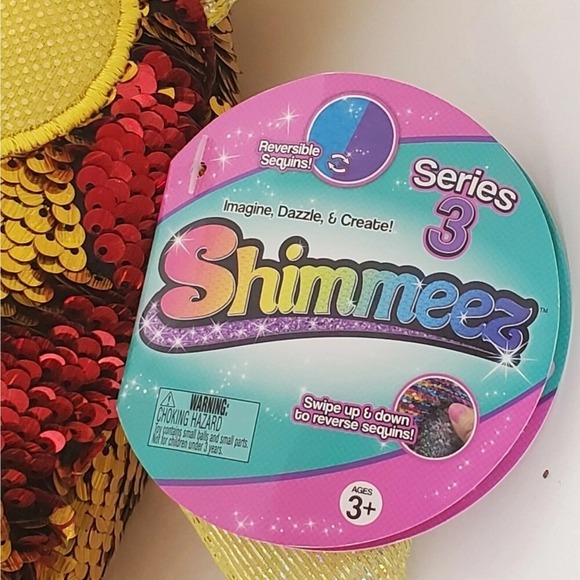 Shimmeez Series 3 Flip Sequin Plush Owl Toy Stuffed Animal Gold to Red - Picture 5 of 9